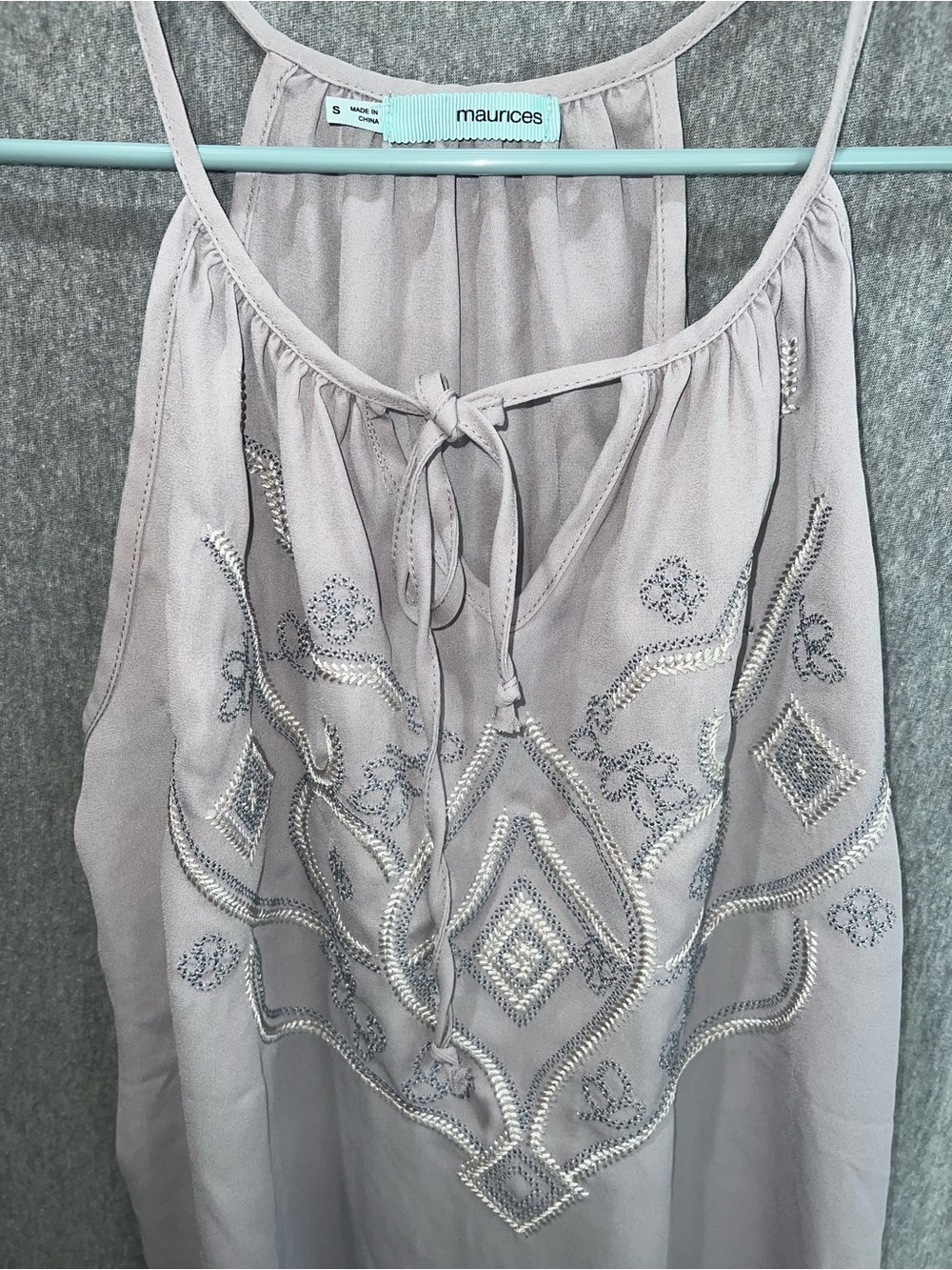 Maurices Light Lavender Embroidered Halter Top